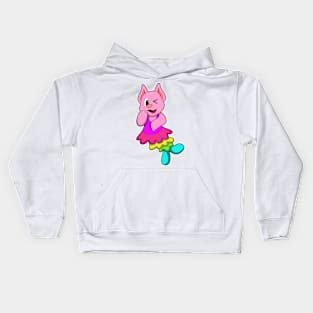 Cat at Dance with Skirt Kids Hoodie